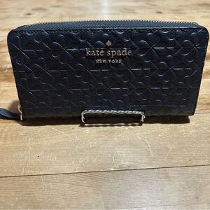 ♠️Kate Spade Hollie Spade Clover Geo Embossed Large Leather Continental Wallet